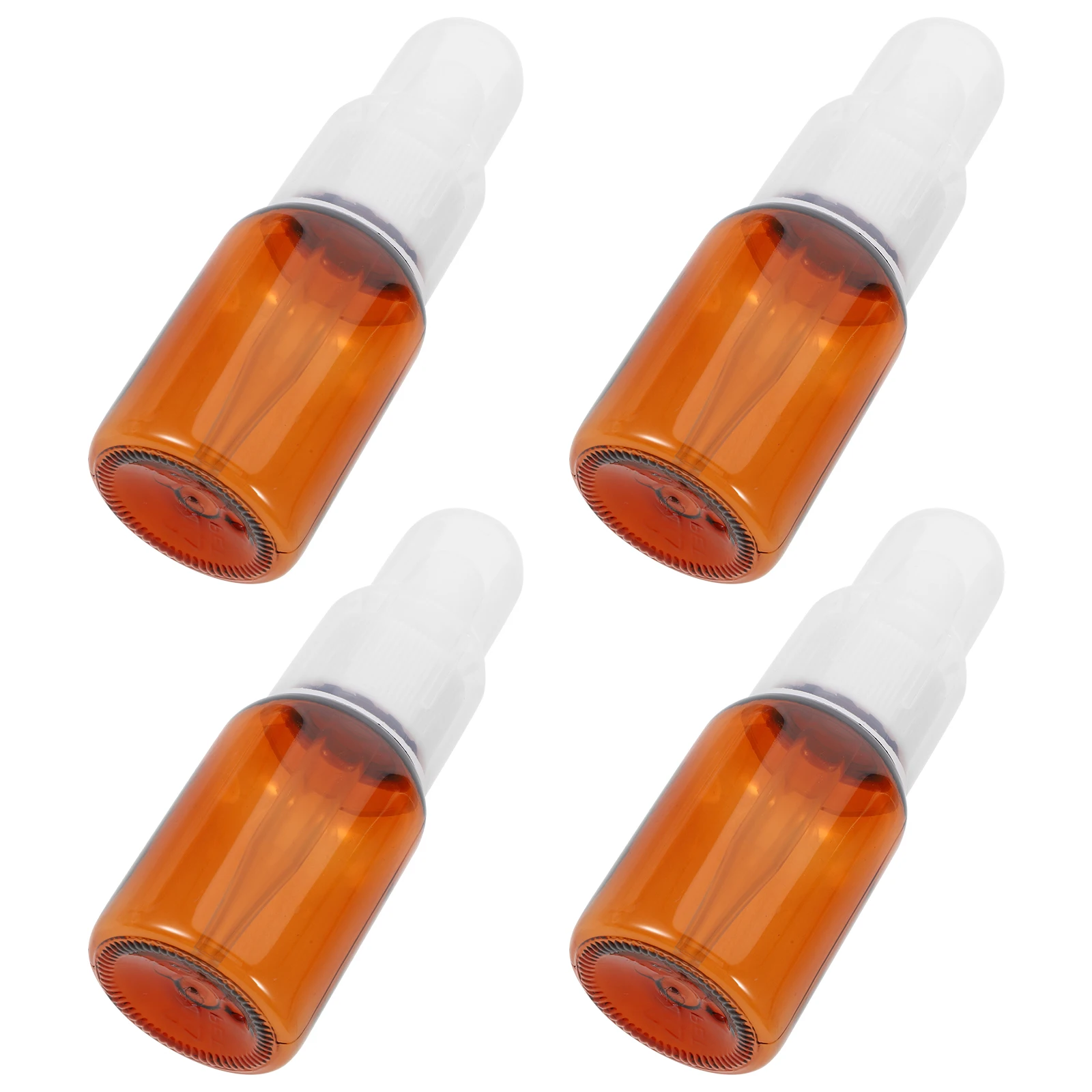 

4pcs 35ml Brown Dropper Bottles Plastic Vials Essential Oil Sub Bottles Travel Mini Sample Reusable Lightweight Practical