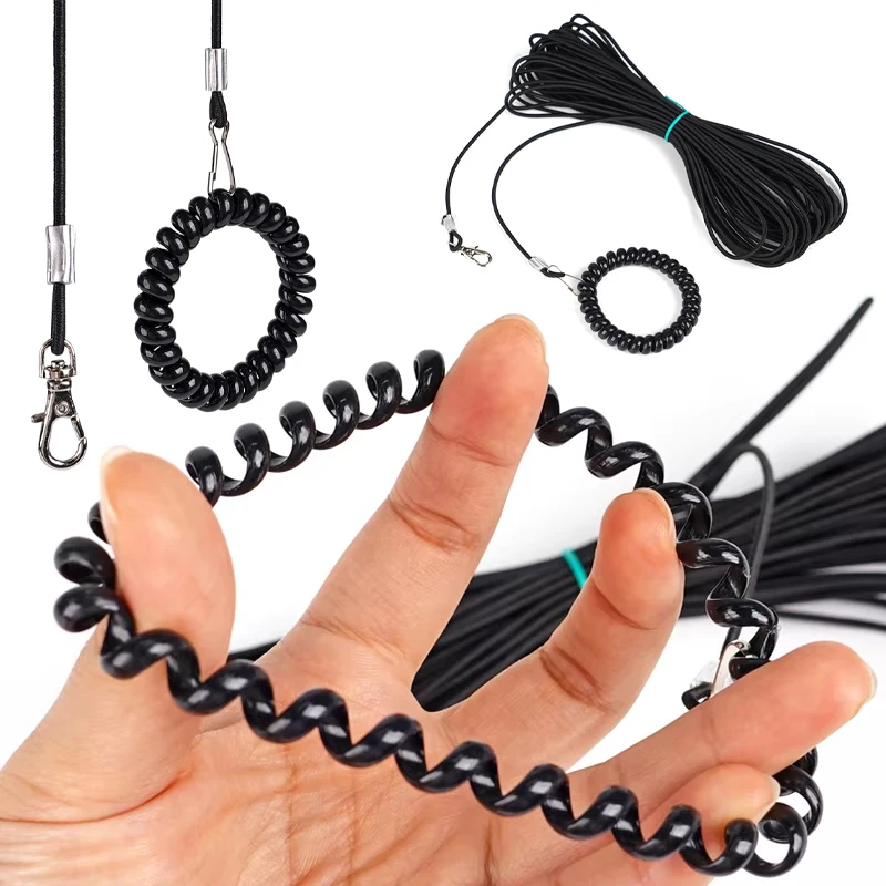 Arnés de adiestramiento al aire libre para mascotas, 1M-15M, cuerda, cadena para pies de pájaro, correas de tracción antivuelo para loros, pulsera para pies de pájaro, anillo para pie
