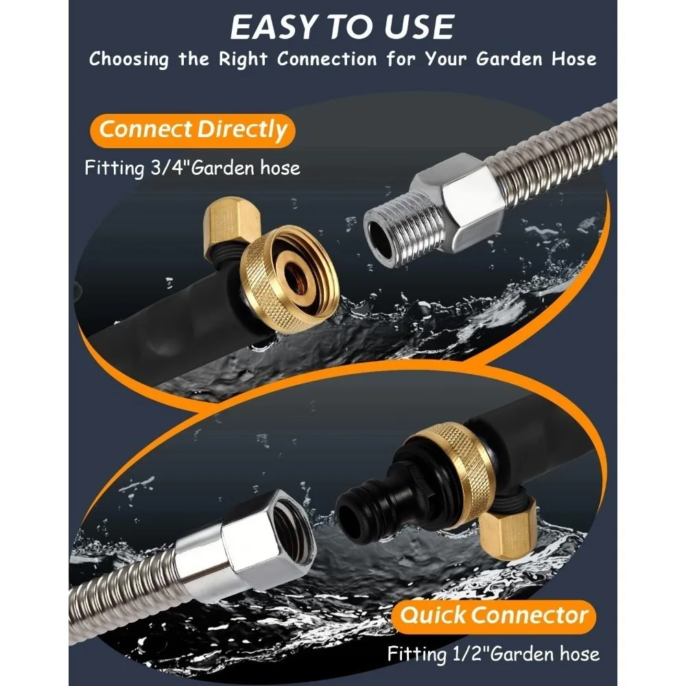 High-pressure washer spray bar in one piece, equipped with two nozzles - multi-functional garden hose fitting, suitable for efficient cleaning of cars and gardens, battery-free, rust-resistant material, hose connection.