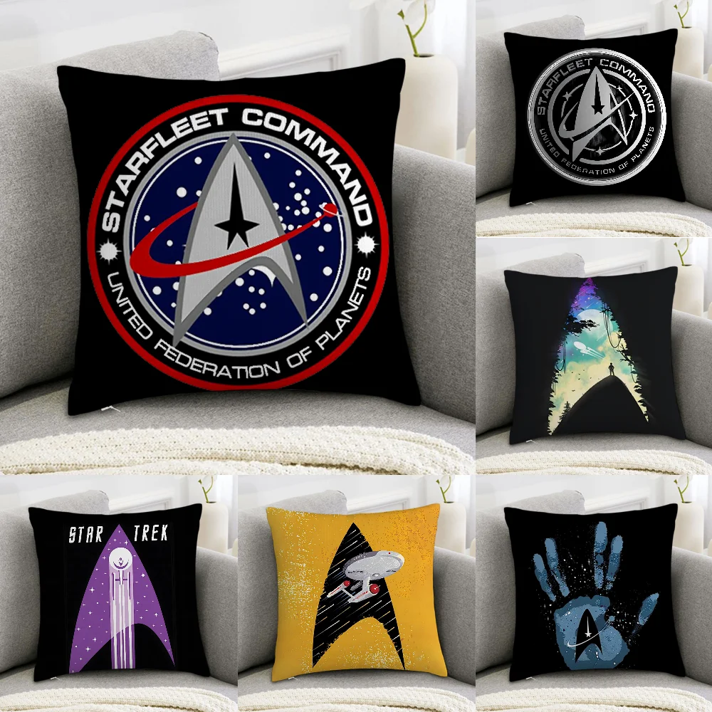 Star T-Trek Movie Cushion Cover Enterprise Ship Print Soft Pillowcase for Home Living Room Bedroom Decor Nap Companion Office