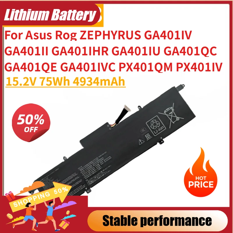 

Laptop Battery C41N1908 15.2V 75Wh 4934mAh For Asus Rog ZEPHYRUS GA401IU GA401QC GA401QE GA401IV GA401II GA401IHR High Quality