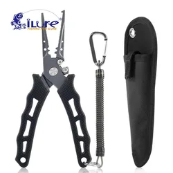 ILure Stainless Steel Fishing Pliers Clamp Split Ring Tungsten Steel Blade Line Cutter Multifunction Fishing Tackle Tool Pesca