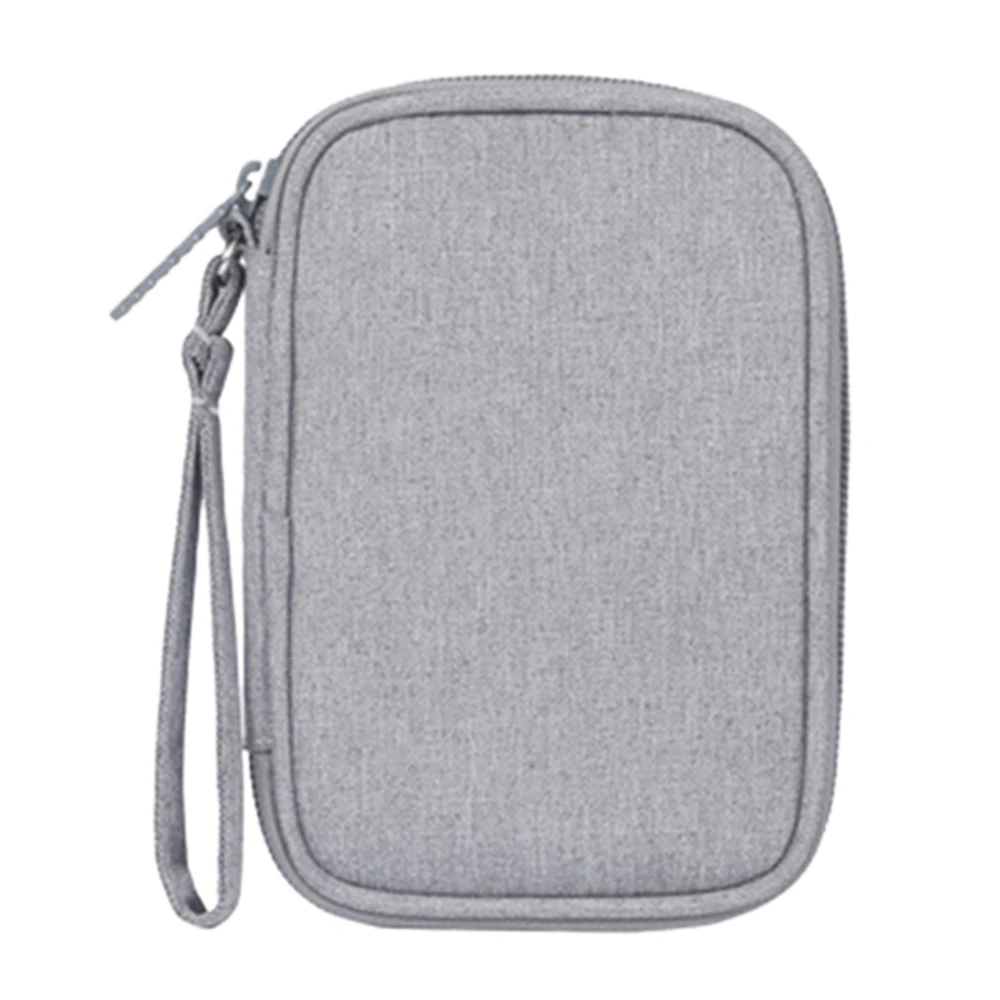 Sac de rangement portable à double couche pour iPad Mini Kindle, gris