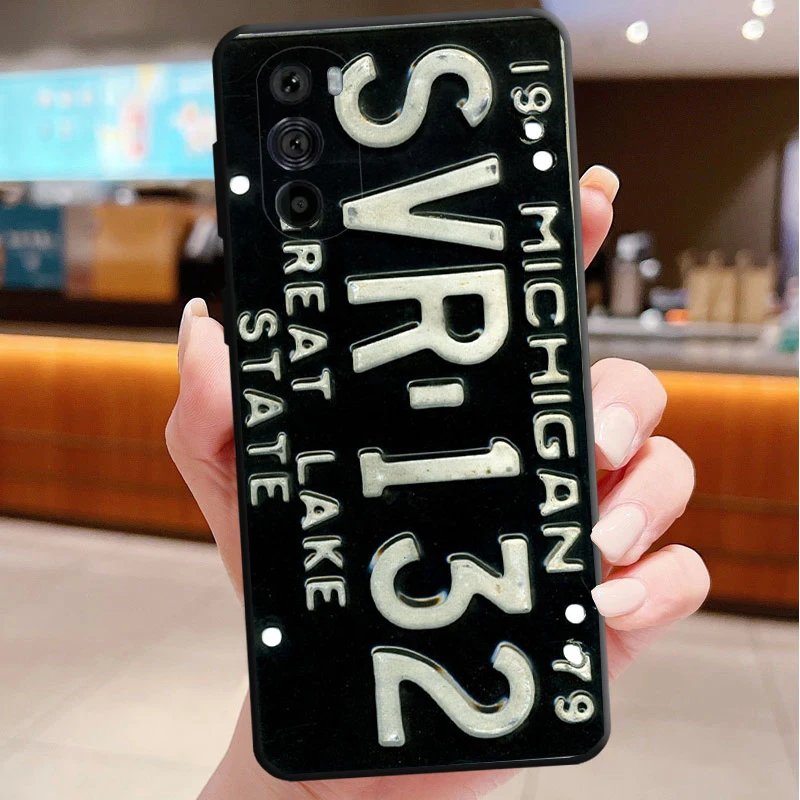 

Phone Case For Motorola Edge 50 40 Pro 60 50 40 30 Ultra Neo Fusion Moto G85 G72 G53 G54 G84 G13 G32 License Plate Number Car