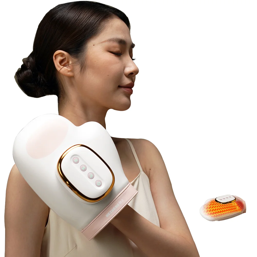 Hand Massager with Heat Compression, 5 Modes, ABS Cordless Palm and Wrist Therapy Massager, Rechargeable Kneading Hand Massager