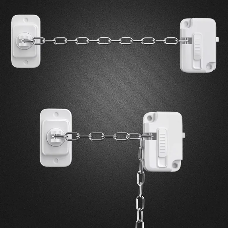 1pc Window Frame Safety Chain Lock Self Adhesive Window Restrictor Child Door Safety Locks Door and Window Hardware