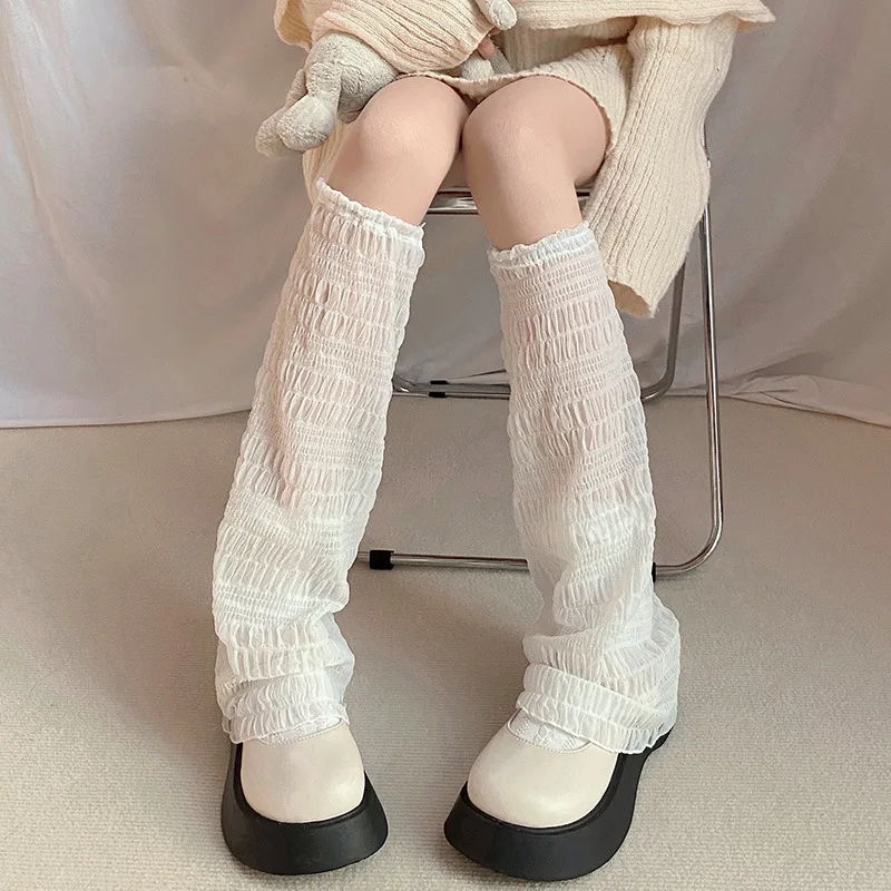 Y2k Leg Warmers JK Japanese Style Mesh Lace Socks Stockings Women Lolita Girls Kawaii Cute Knee Socks Leg Warmer Sun Protection