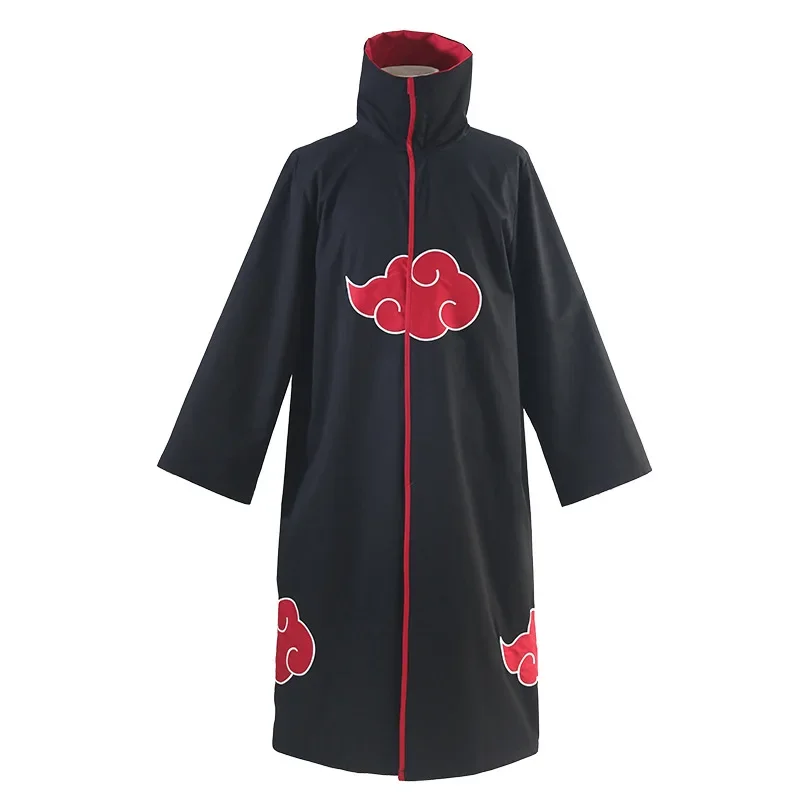 

Naruto Ninja Costume Akatsuki Cosplay Costume Cloak Stand Collar Hooded Windbreaker Sixth Generation Red Cloud Long Coat Trench
