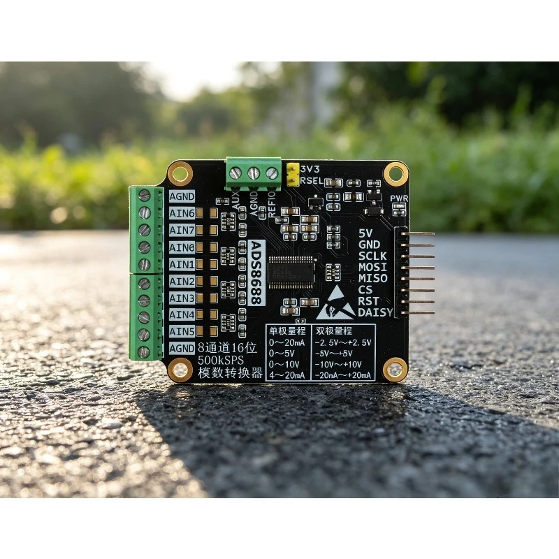1 piece ADS8688 Module 8-Channel 500KSPS 16-Bit Analog-to-Digital Conversion Module Single and Bipolar Voltage Sampling