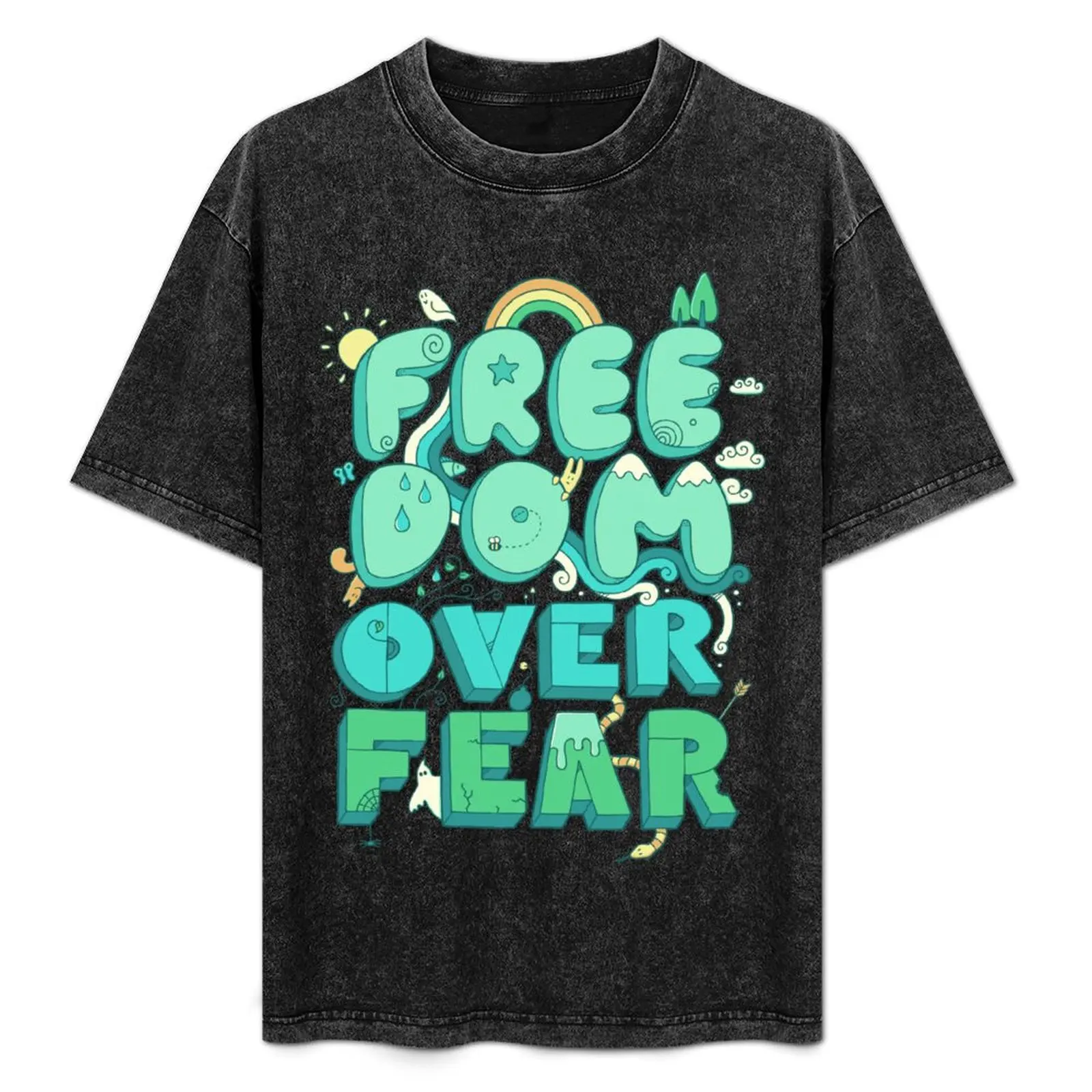 

Freedom Over Fear T-Shirt Short sleeve tee shirts graphic clothing for men