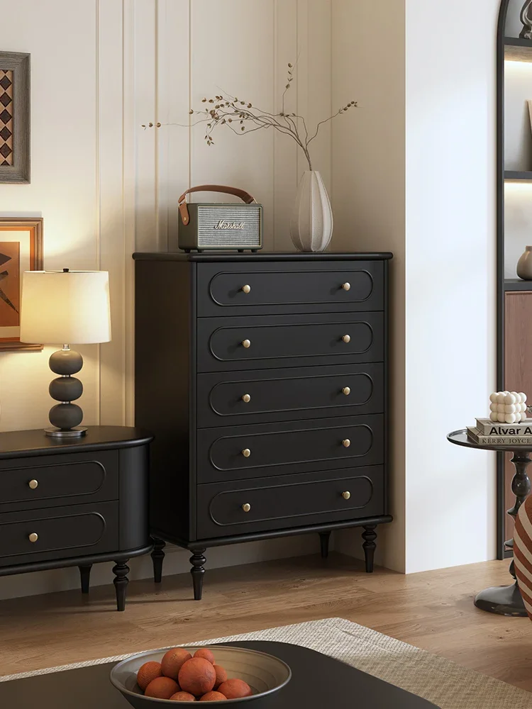 Retro chest of drawers, lockers, French wall chest next to the living room full solid wood sofa, bedroom bedside storage cabinet