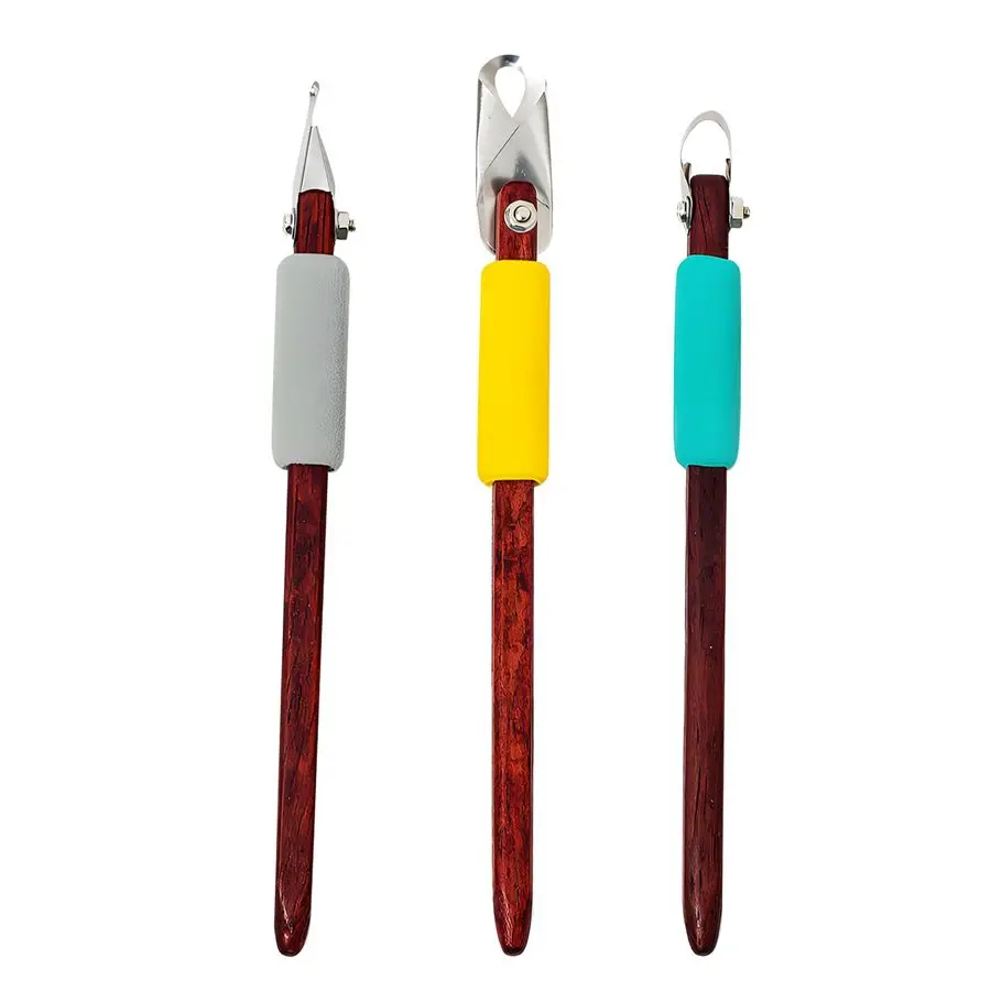 

Sculpting Tool, 3Pcs Clay Sculpture Caving Scraper Craft Modelling Tools Red Pear Wood Texture Clay Knife for Pottery Picking Fl