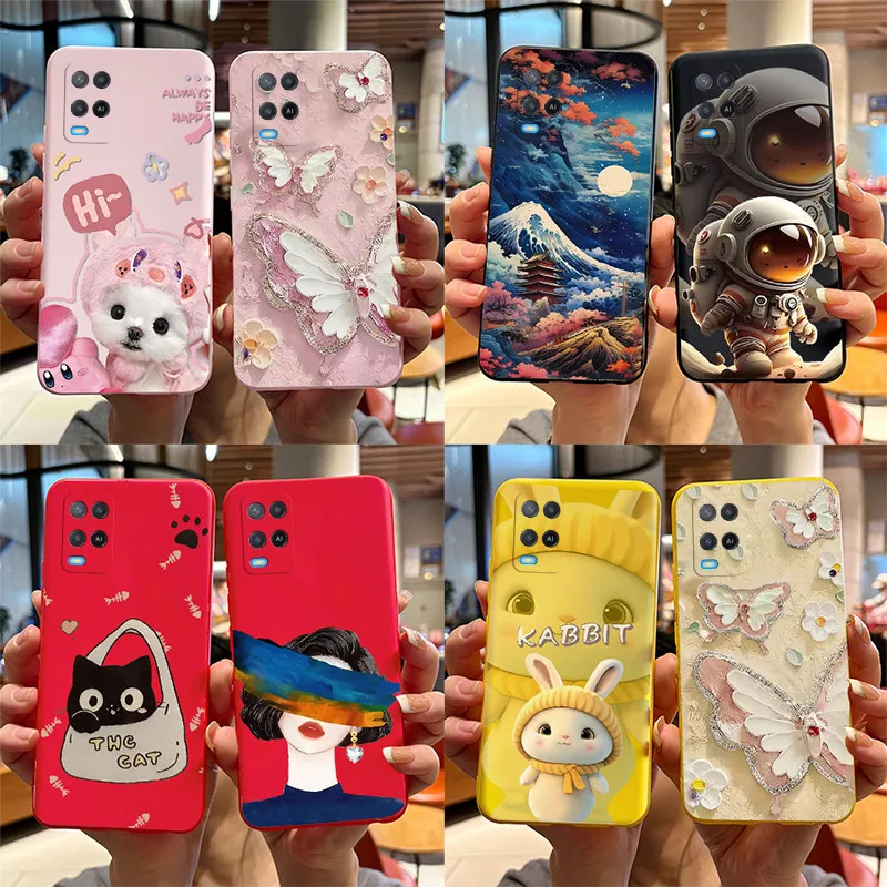 For Oppo A54 Case Cute Astronaut Soft Silicone TPU Back Phone Cover for Oppo A54 4G OPPOA54 A 54 Global Case 6.51