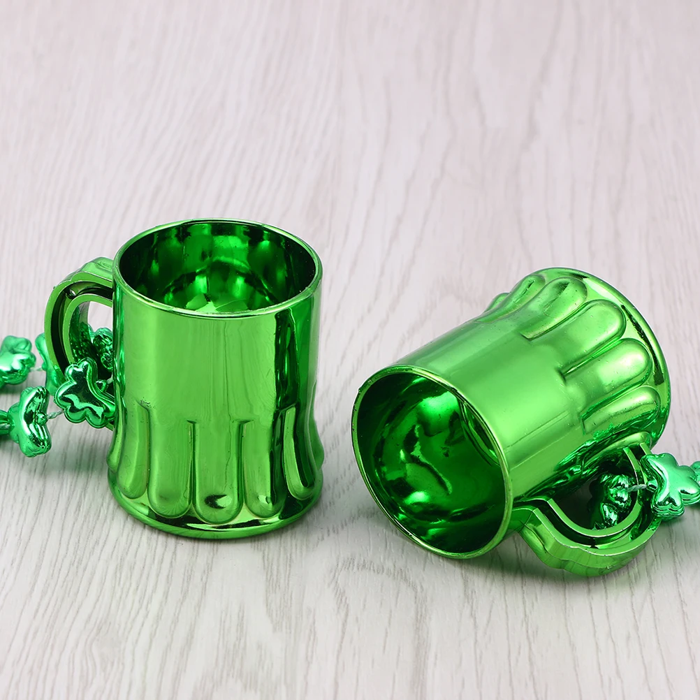 

Green Pendants Necklace St Patrick's Day Decorations Women Beads Child Plastic Non Woven Lightweight Party Supplies