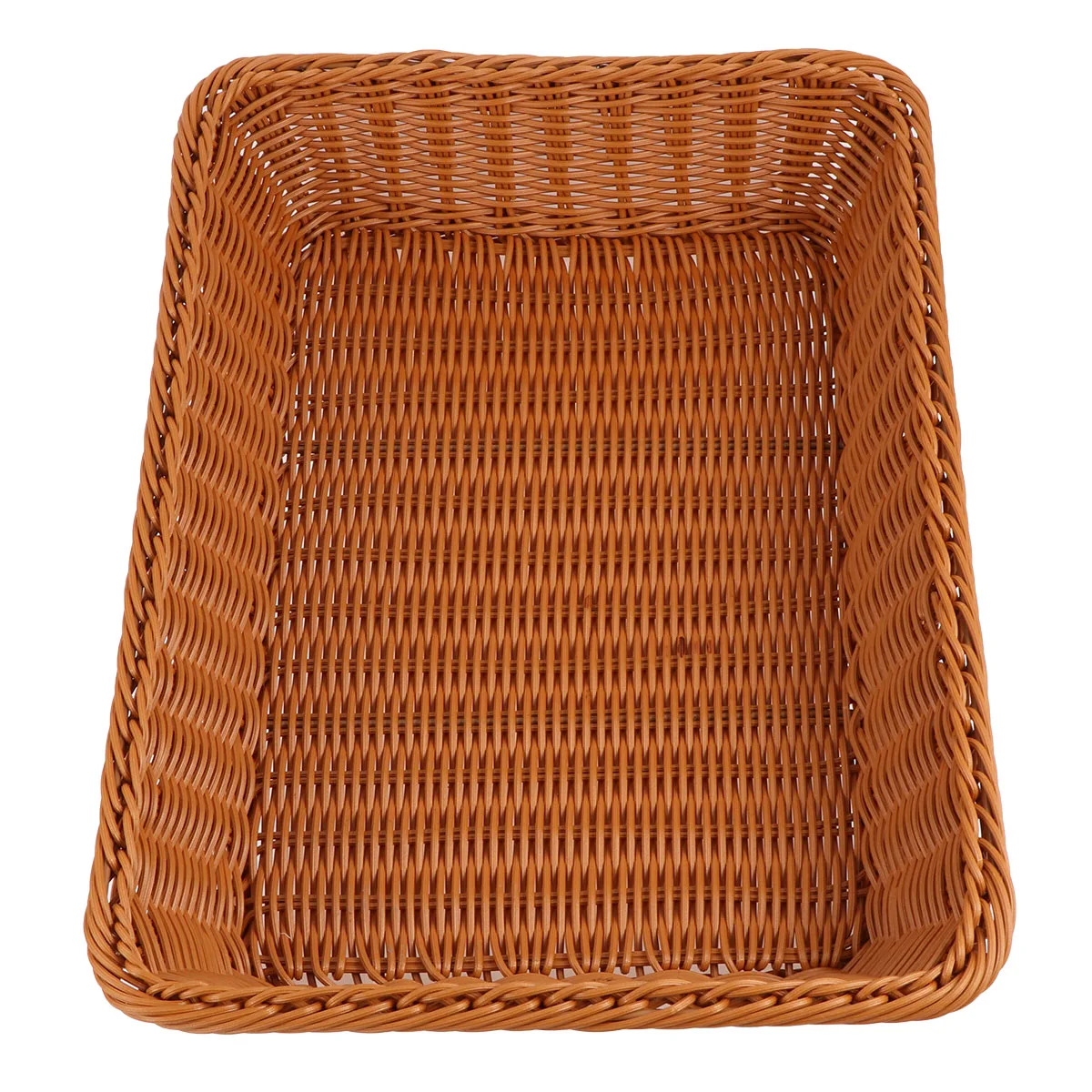 

Wicker Snack Basket Storage Baskets Simulation Rattan Desktop Organizer Bread Woven Bamboo