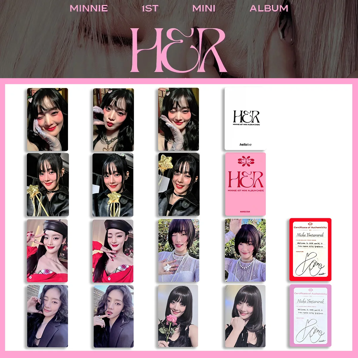 

GI-DLE Minnie SOLO LOMO Cards Minnie 1ST MINI Album HER Special Cards Doubl-Sided Bright Film Photocards Fans Collections Gift