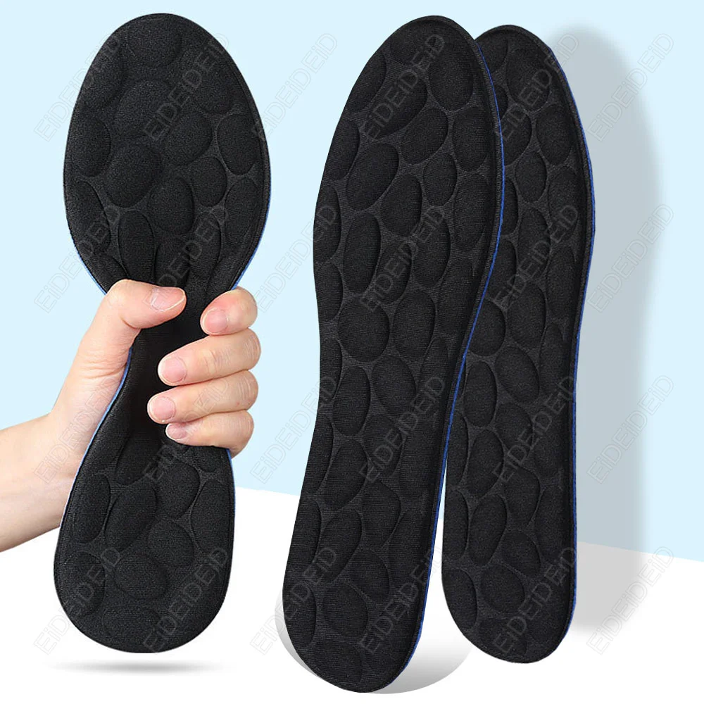 EID 1/2 Pairs Silicone gel Men Outdoor Running Sports Insole 5D Memory Foam Shock Absorption Shoe Sole Comfort insoles Unisex