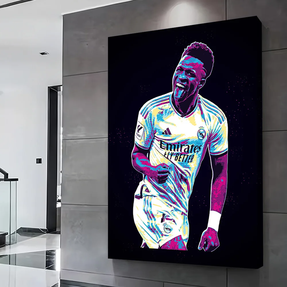 Vini Jr. Soccer Art Printing Poster Custom Pictures Wall Art Canvas Painting Gift for Room Decoration Home Decor Wand Deko Mural