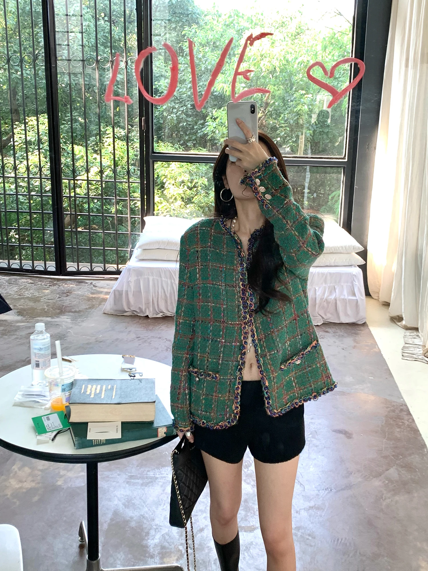 

Женское шерстяное пальто Aisui And More Heavy Industry Lacquer GD с тканым узором, маленькое, элегантное, в стиле французского шика