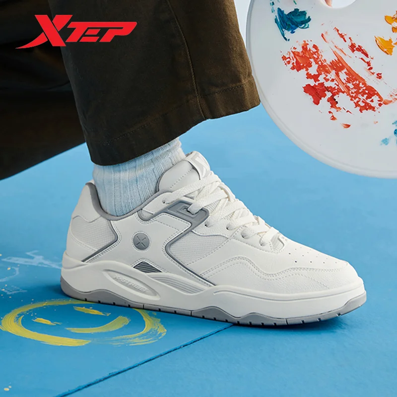Xtep Skateboarding Shoes For Men 2024 Spring Non-Slip Support Men\'s Sports Shoes Cushioning Casual Outdoor Shoes 876119310020