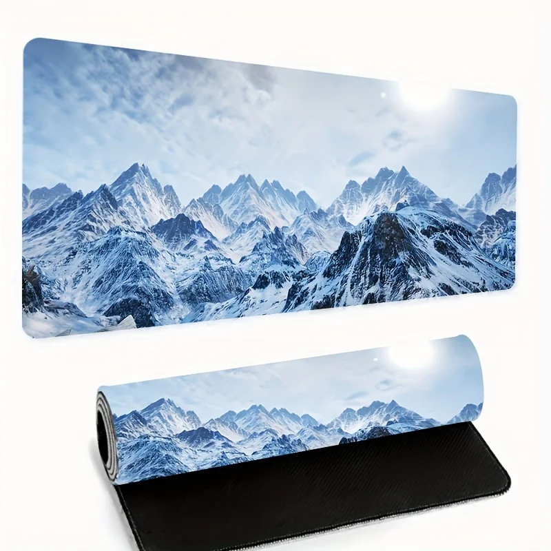 

Очень большой игровой коврик для мыши, горный пейзаж, прошитые края, коврик для клавиатуры XXL, подходит для офиса и киберспорта