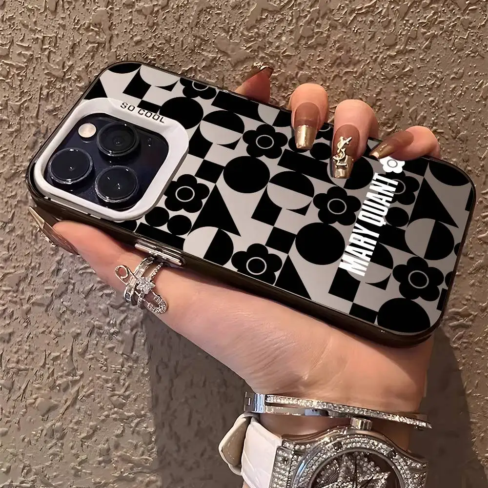 INS M-Mary Q-Quant جراب هاتف آيفون 17 16 15 14 13 12 11 برو ماكس الهواء متعدد الألوان ماتي ليزر معدني أورورا فوندا #6