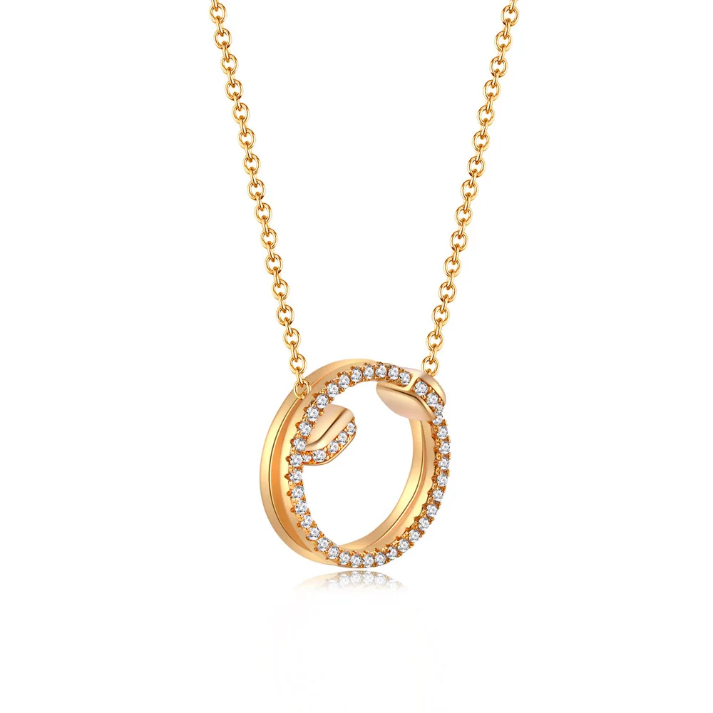 

Original Design 2025 S925 Sterling Silver Champagne Gold Plated Pendant Necklace Fashion Jewelry