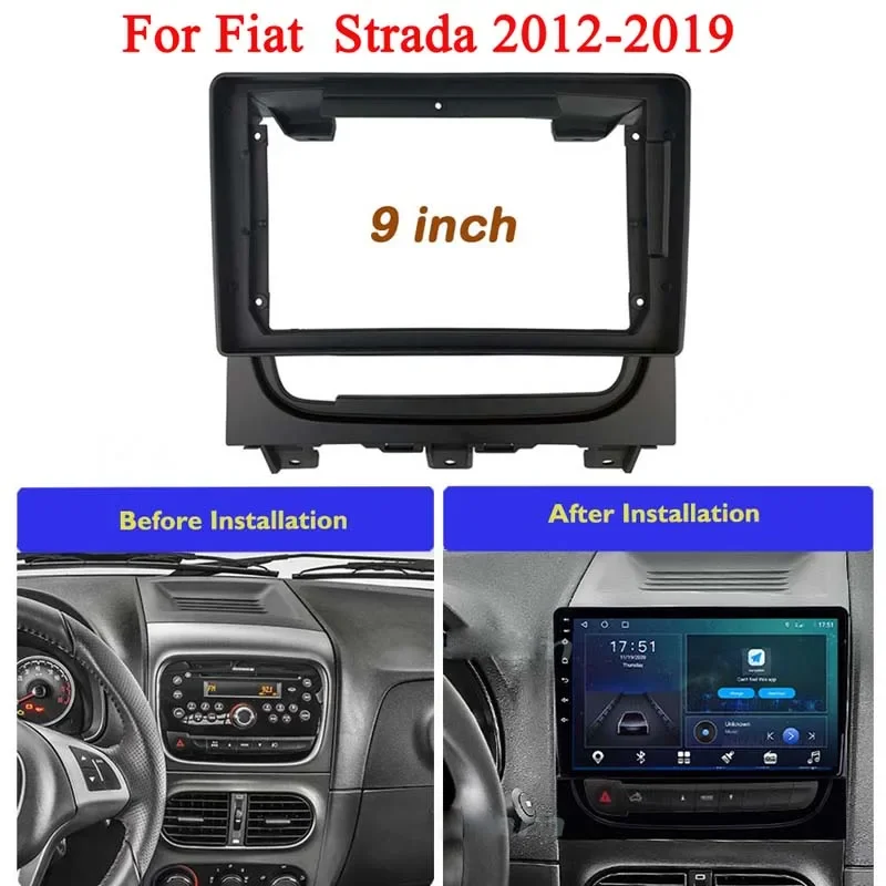 9inch 1din universal  Android car Radio For Fiat Strada Idea 2012 -2016 car panel 2din Car stereo dvd Multimedia Frame