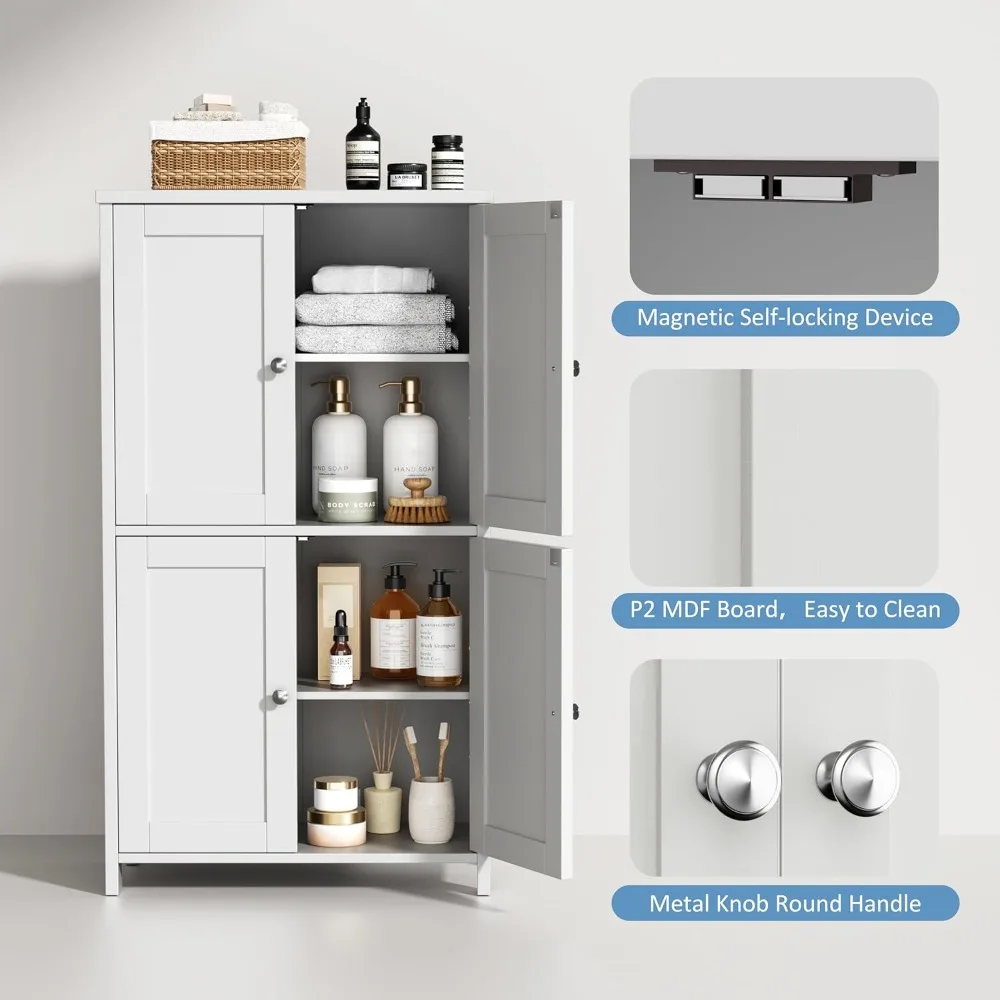 

Доставка в США, шкаф для хранения в ванной комнате с дверными полками, напольный шкаф для организации прачечной, регулируемая полка