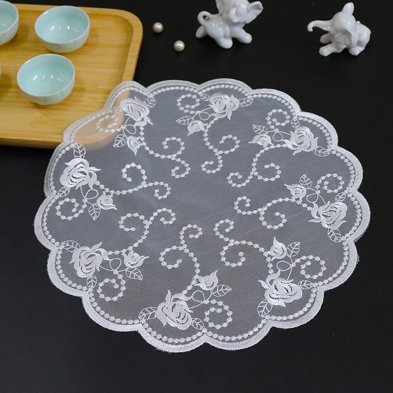 NEW Round flower Embroidery table cloth cover wedding party dining tablecloth kitchen Christmas Table decoration and accessories