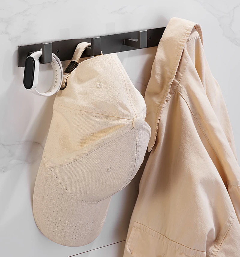 Stainless Steel Coat Rack Wall Mount - Multi-Functional Hanger with Clothes Hooks Bag And Hat Holder for Entryway Bathroom - view 5