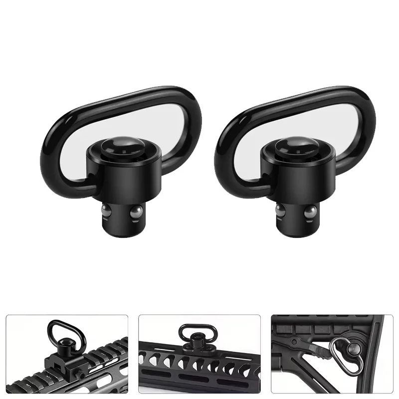 2Pcs QD Sling Swivel QD Release Sling Mount Loop, Heavy Duty Metal QD Button Sling Adapter for Outdoor Sports Tactical Accessory