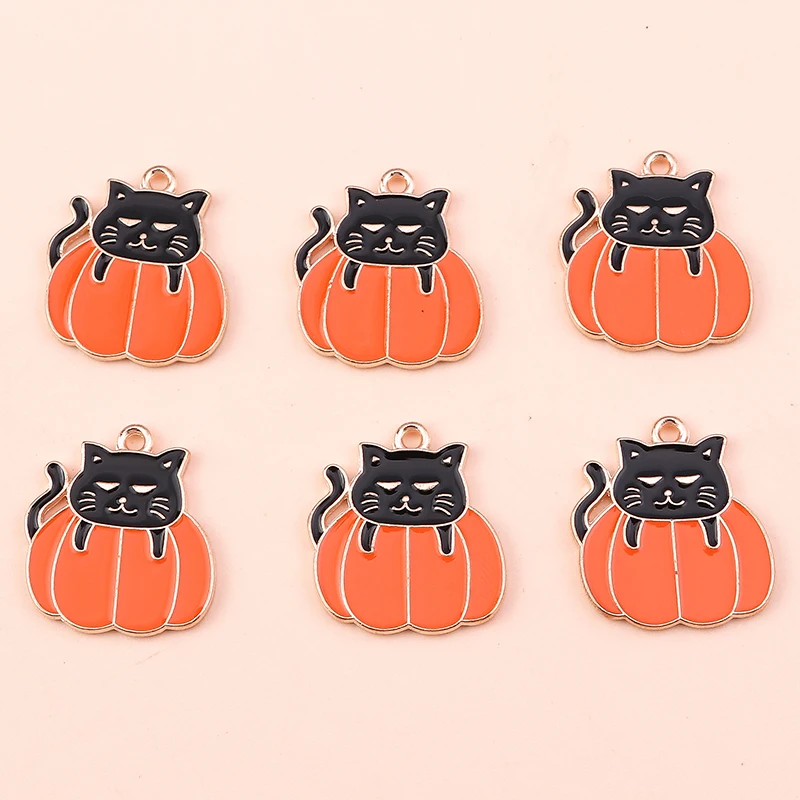 10 teile/los Mix Emaille Halloween Geist Kürbis Fledermaus Charms Anhänger für Schmuck Machen Frauen Mode Ohrringe Halsketten Handwerk Geschenk – Detail 21
