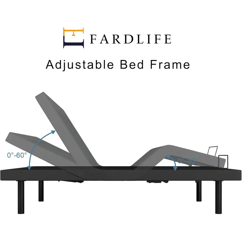 FARDLIFE Queen Adjustable Bed Frame with Wireless Remote, Dual Motors, Thick Edge