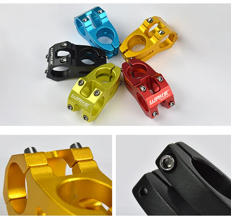 Wake MTB Kinder Mountainbike Kurzer Vorbau Aluminiumlegierung 25,4 mm 22,2 mm 31,8 mm für Rennradzubehör BMX Radfahren – Detail 12