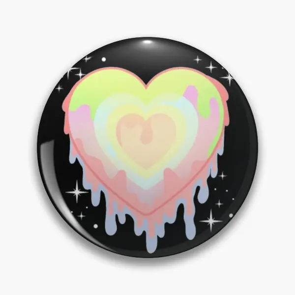 Pastel Goth Dripping Heart  Soft Button Pin Badge Decor Gift Cartoon Metal Creative Women Funny Hat Jewelry Brooch Fashion