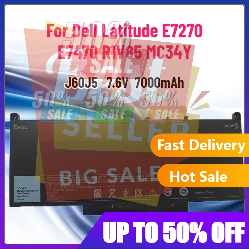 

【Fast Delivery】New7.6V 7000mAh J60J5 Laptop Battery For Dell Latitude E7270 E7470 J60J5 R1V85 MC34Y 242WD 1W2Y2