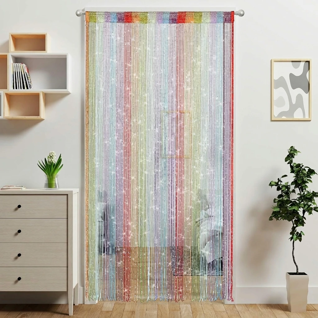 2x1m Glitter Door Curtain Sparkling Tassel Decorative Curtain For Doors And Windows Festival Party Home Decor Christmas Decors view 3