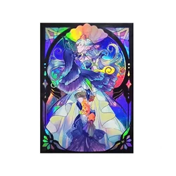 63×90mm 50 PCS Holographic Flashing Anime Card Sleeves for YGO/TCG Top Loading Board Game Card Protector