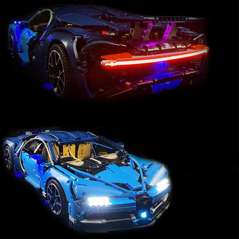 ไฟส่องสว่างระยะไกลสำหรับรถบล็อกตัวต่อทางเทคนิค1:14รถสปอร์ตรถแข่งความเร็วสูงหลอดไฟ DIY ของเล่น (ไม่รวมรถ)