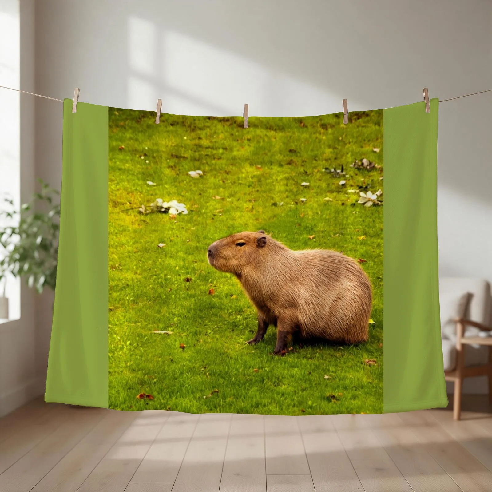 Capybara Throw Blanket couch cozy soft plush fuzzy picnic outdoor blanket