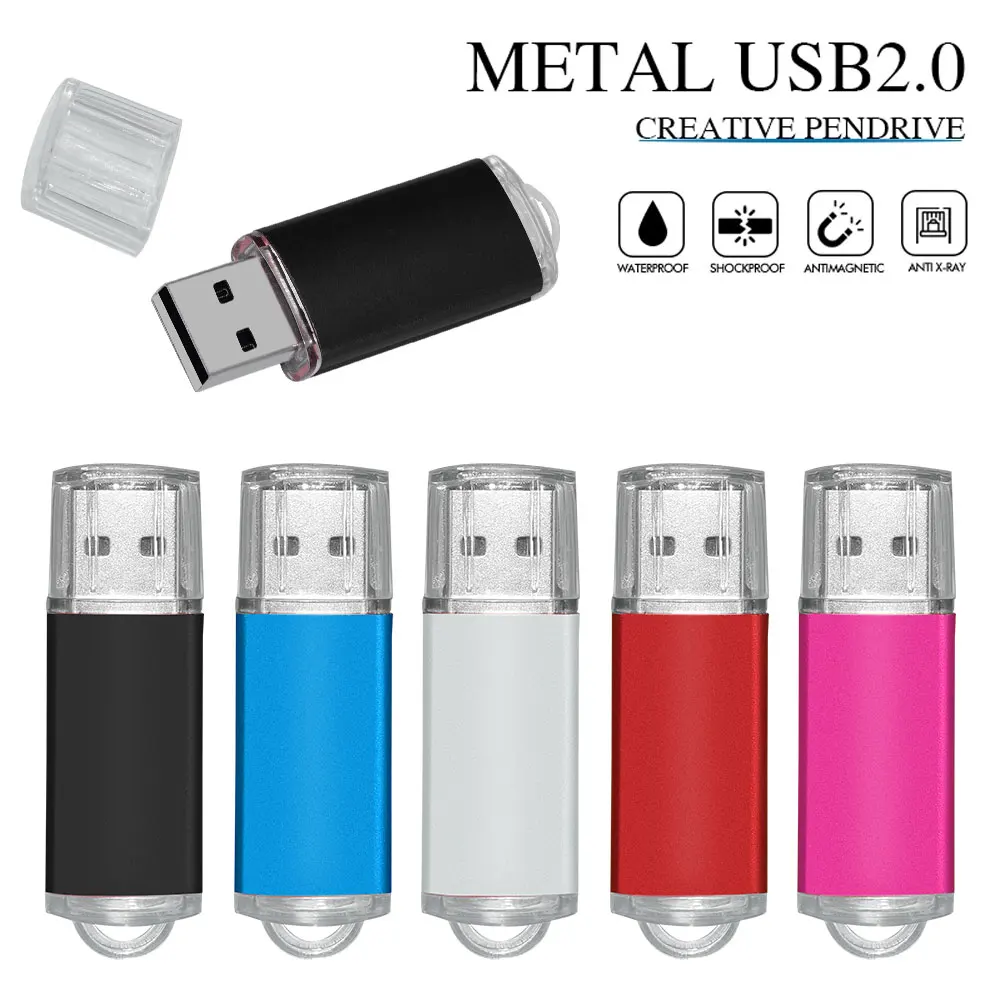 Mini USB Flash Drive com Chaveiro Livre, Cartão de Memória Criativo, Preto, Vermelho, Pendrive Roxo, Presente Empresarial Criativo, 64GB, 32GB