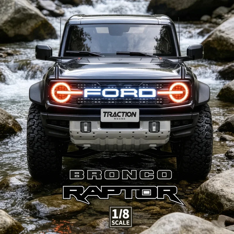 New KM Thor 1/8 2-Speed Brushless Remote Control Climbing Off-Road Car Differential Lock Simulated Ford Electric Model With LED