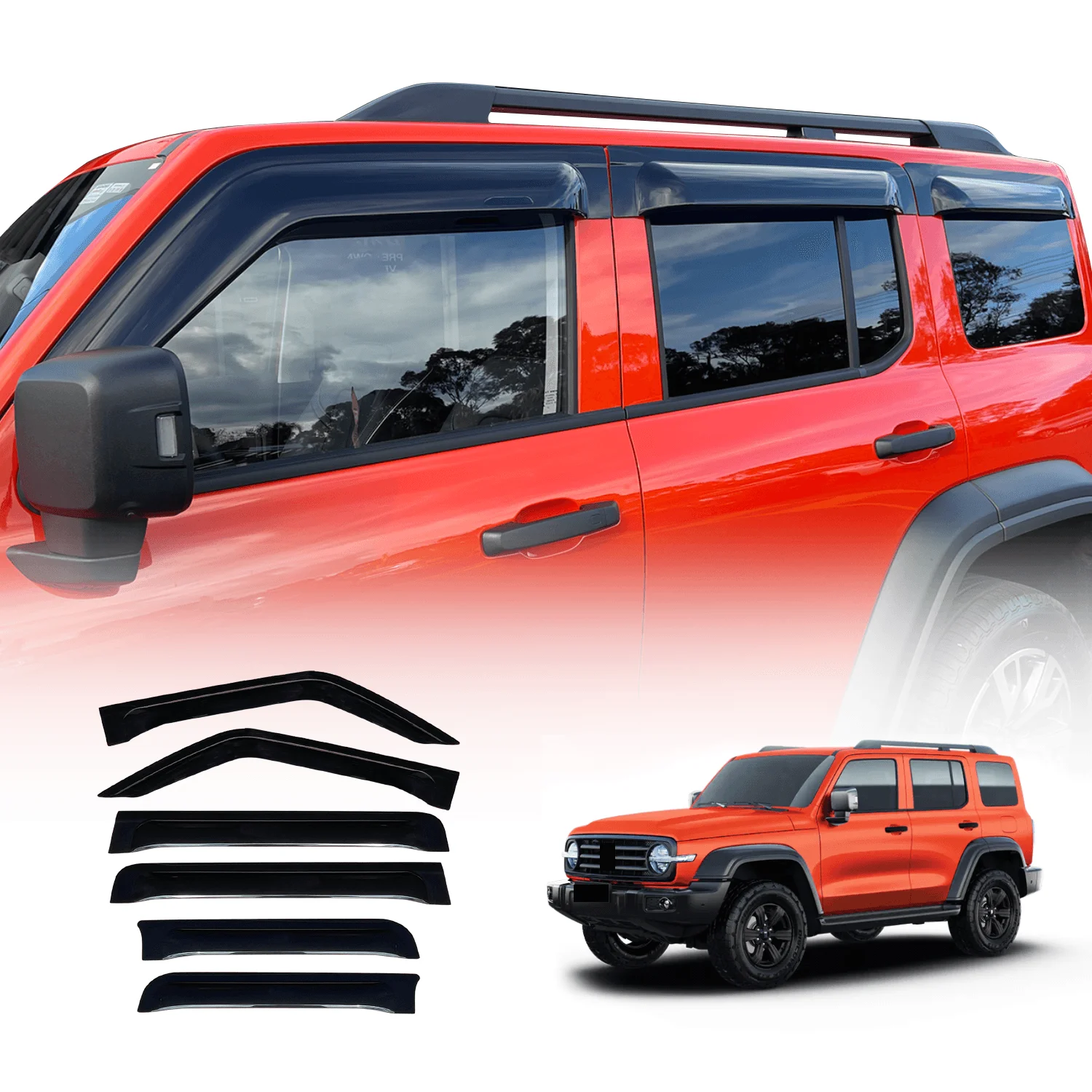 

Side Sunshine Rain Guard Deflector Wind Breaker Weathershields Visor Window Shield For GWM Tank 300 Automotive Body Parts