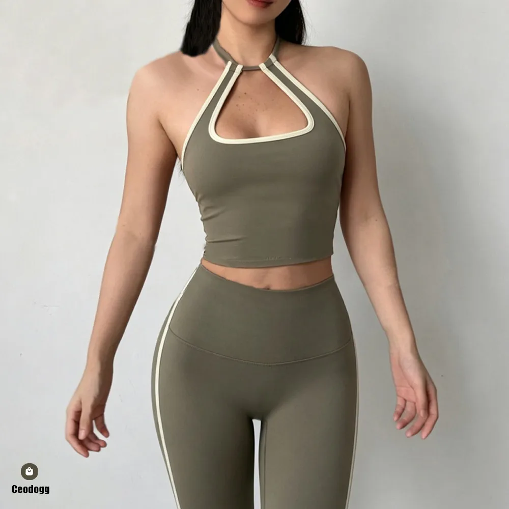 Hanging Halter Top Women Sports Bra Push Up Fitness Yoga Bra Underwear Gym Sport Tops Women Running Vest Bralette XP177