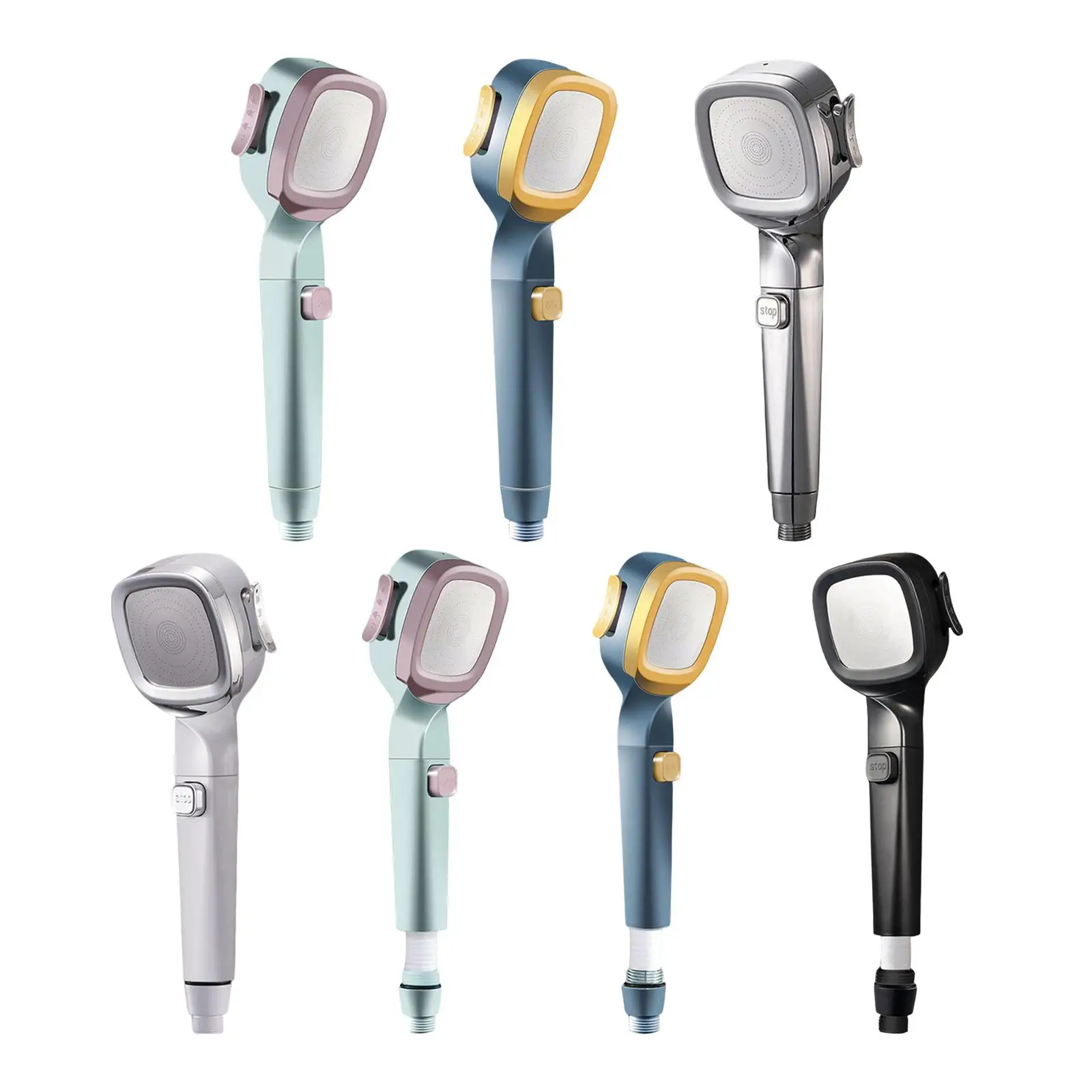 

High-pressure shower heads, 4 jet settings, water-saving sprayer,