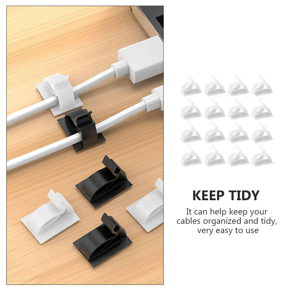

120 Pcs Wire Fixer Stick on Holders Self-adhesive Cable Clips Organizers for Cords Practical