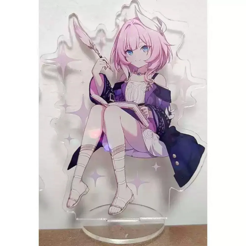 Game Honkai: Star Rail‌ Elysia Acrylic Sitting Posture Sign Stand Model Holder Cosplay Toy Desktop Decoration Toy Figurines