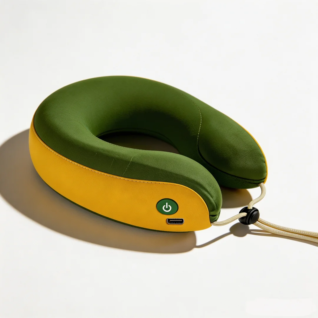 Ergonomic Memory Foam Neck Pillow With Heating Function Electromagnetic Relaxation Support Pillow CE Certified
