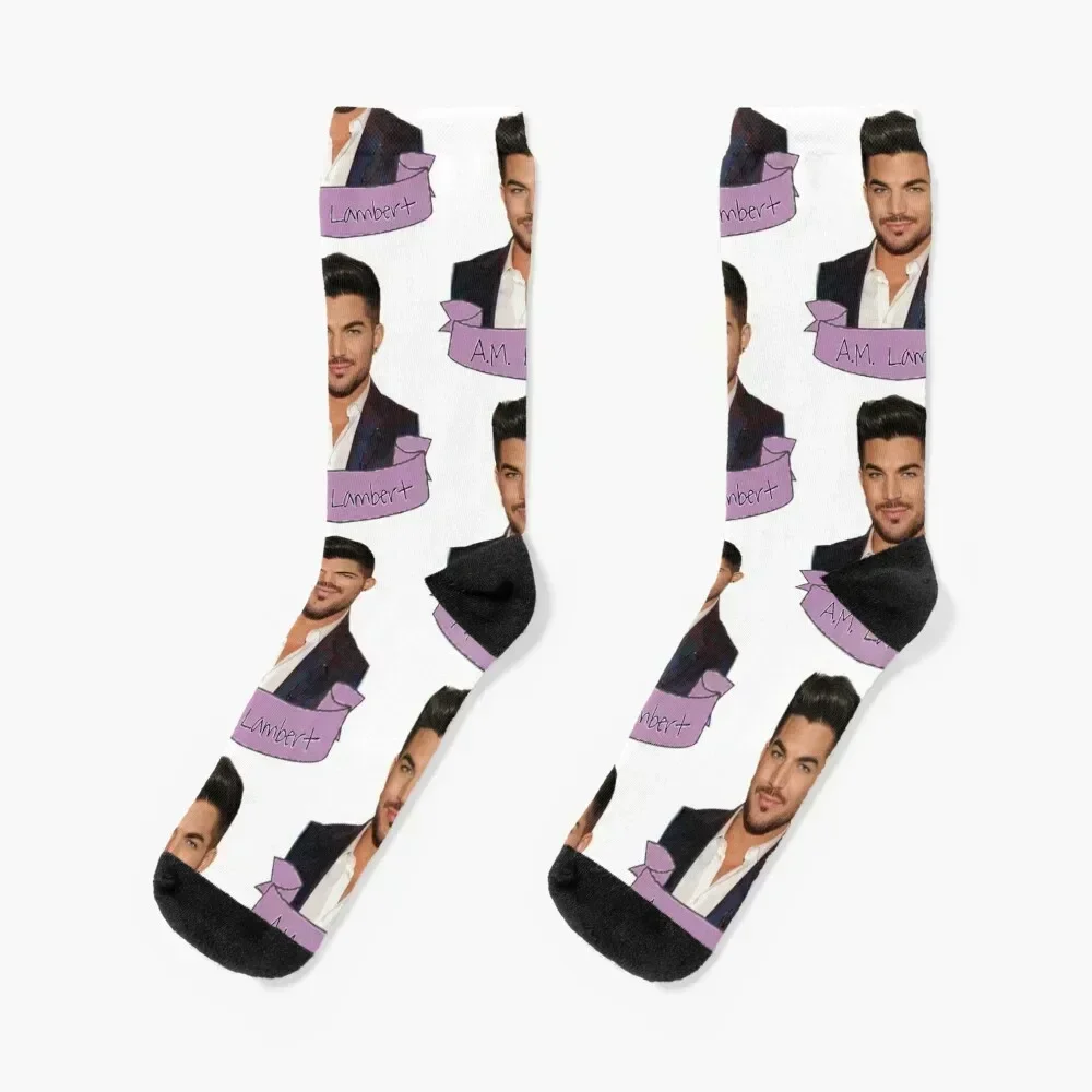 

Adam Lambert banner Socks compression custom kawaii funny gift Socks Men Women's
